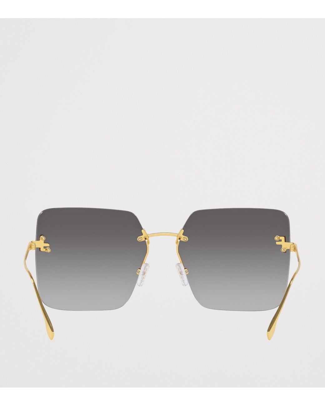 Fendi Brown Metal Irregular Sunglasses