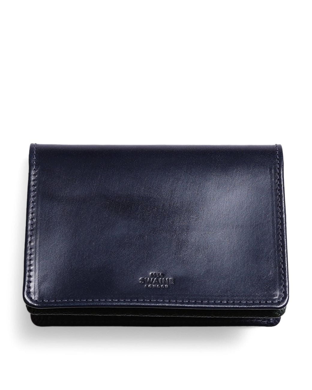 Swaine Blue Leather Business Card Case for men