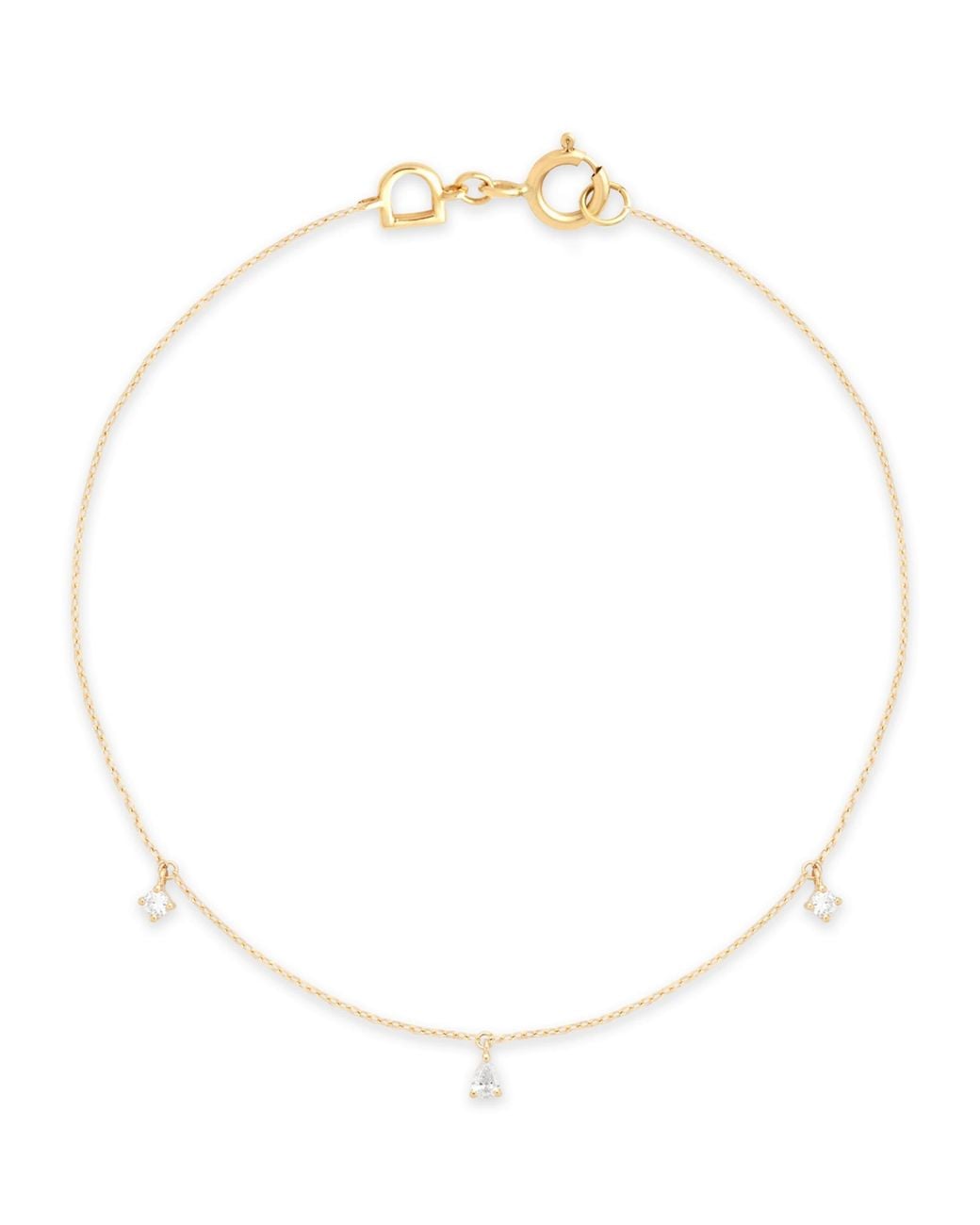 Astrid & Miyu White And Diamond Pear Charm Bracelet
