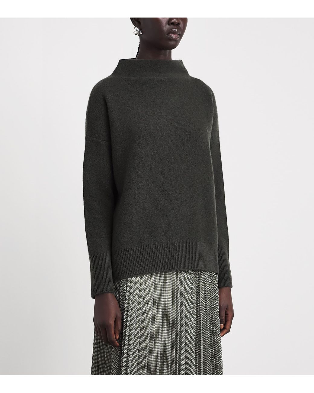 Vince Black Cashmere Funnel-Neck Sweater