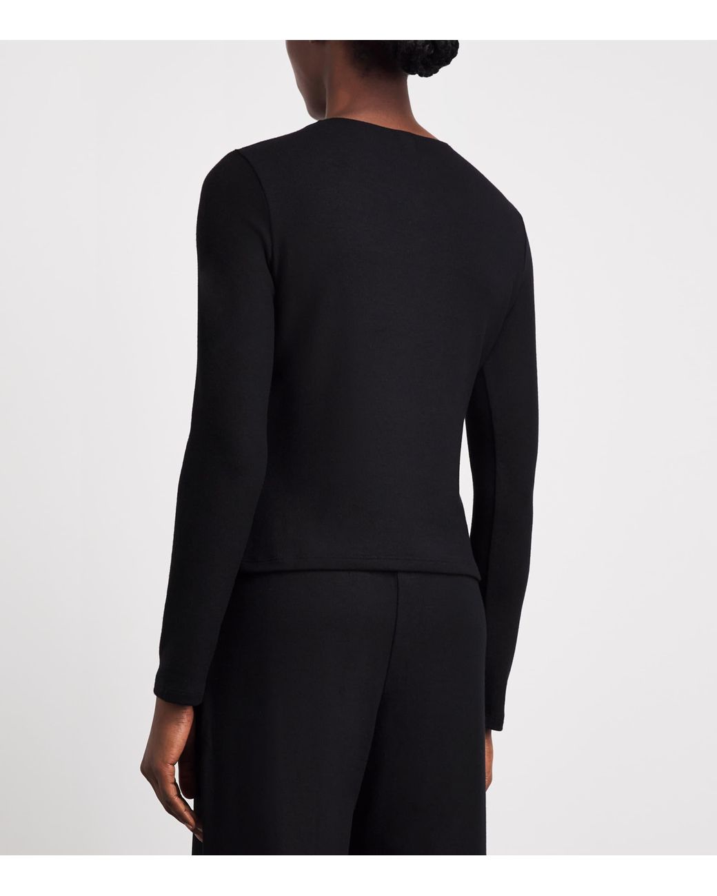 Leset Black Jersey Lauren Classic Cardigan