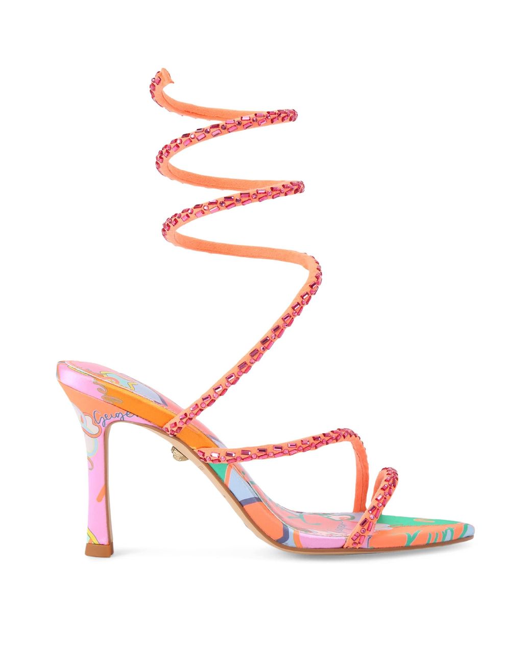 Kurt Geiger Pink Satin Spiral Sandals