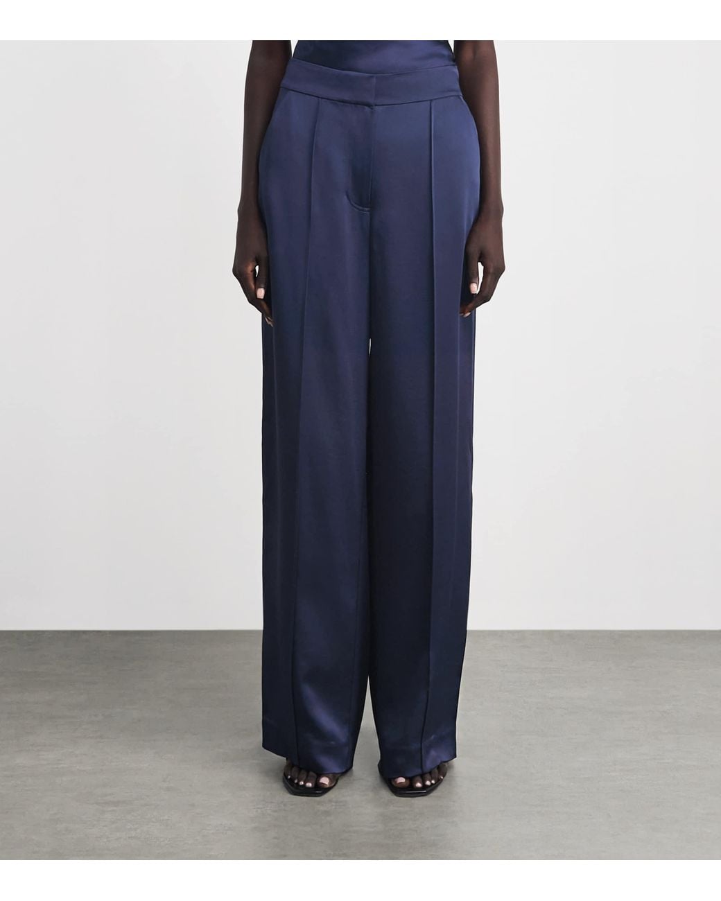 Jonathan Simkhai Blue Satin Kyra Trousers
