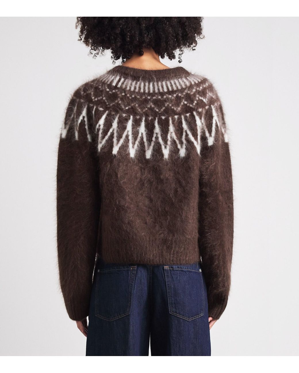 Soft Goat Brown Brushed Cashmere Fair Isle Sweater