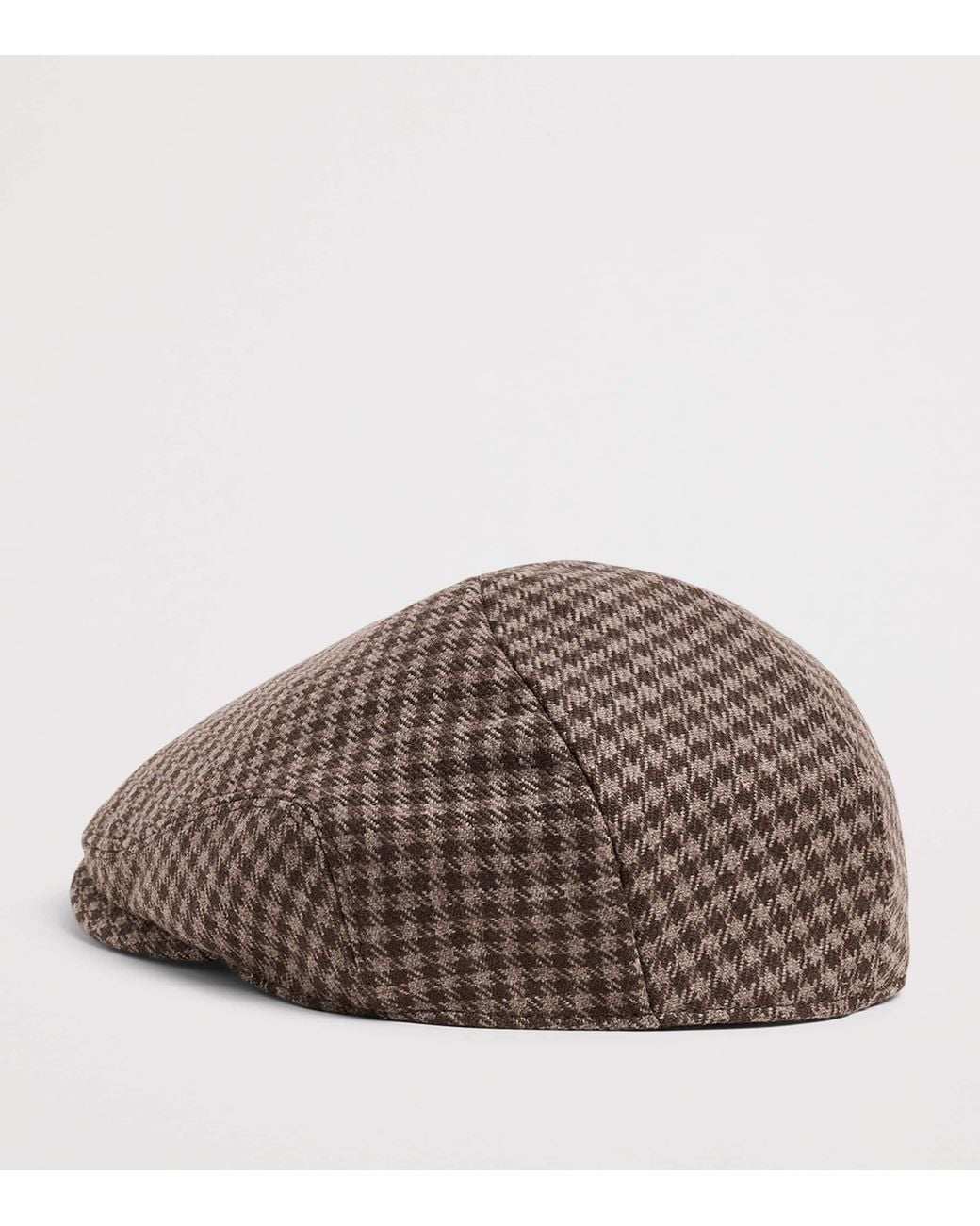 James Purdey & Sons Brown Wool-Cashmere Tweed Houndstooth Litton Cap for men