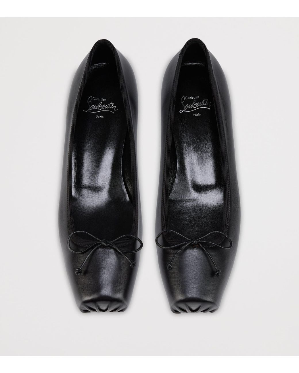 Christian Louboutin Black Cassia Nodo Leather Ballet Flats