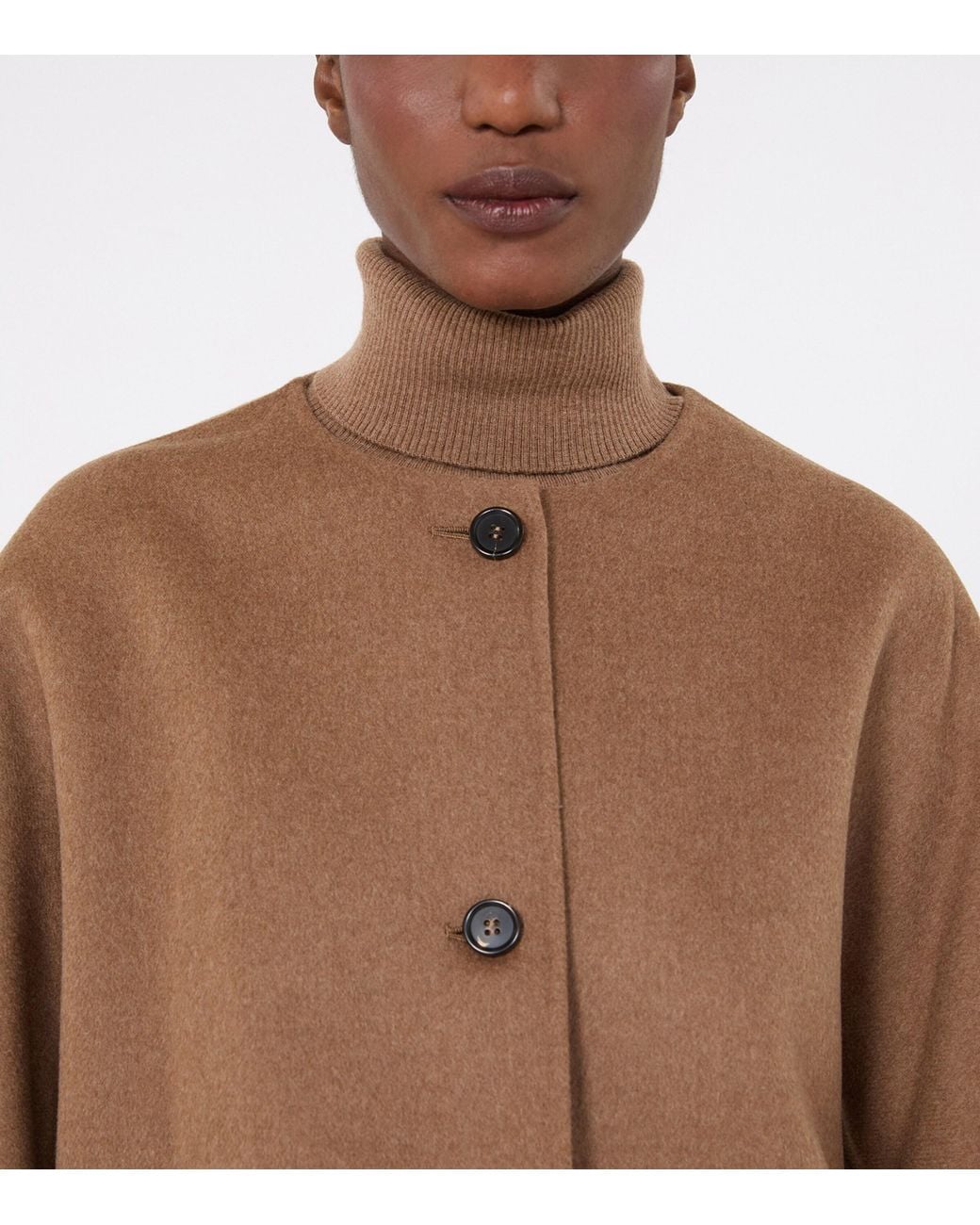 Max Mara Brown Virgin Wool Scarf-Neck Jacket