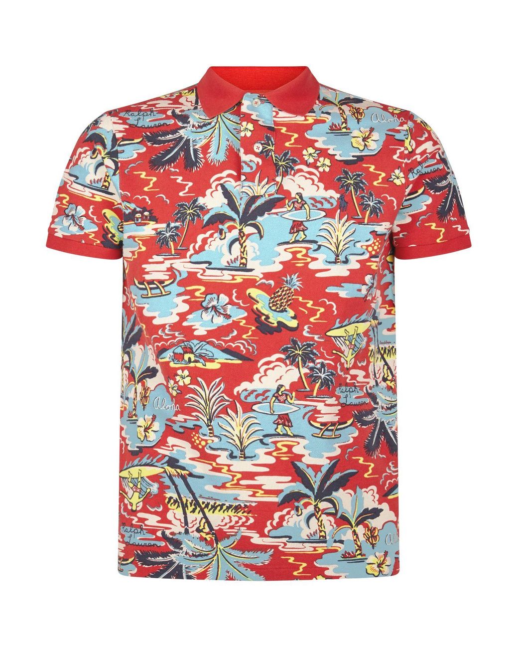 Ralph Lauren Polo Tropical Print Polo Shirt Hawaiian Print Ralph Lauren Polo Tropical Print Polo Shirt Hawaiian Print