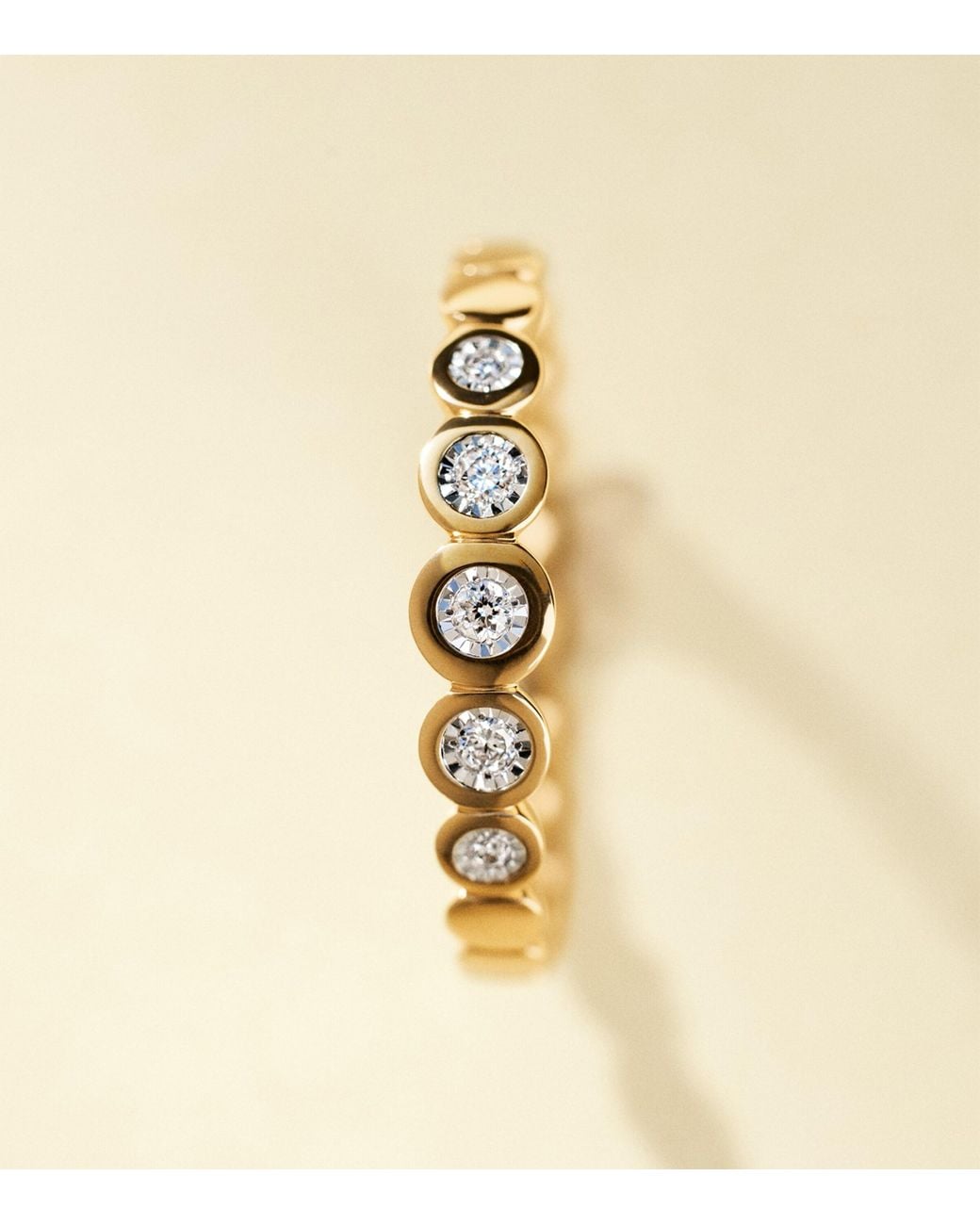 Monica Vinader Metallic Vermeil And Diamond Half Eternity Ring