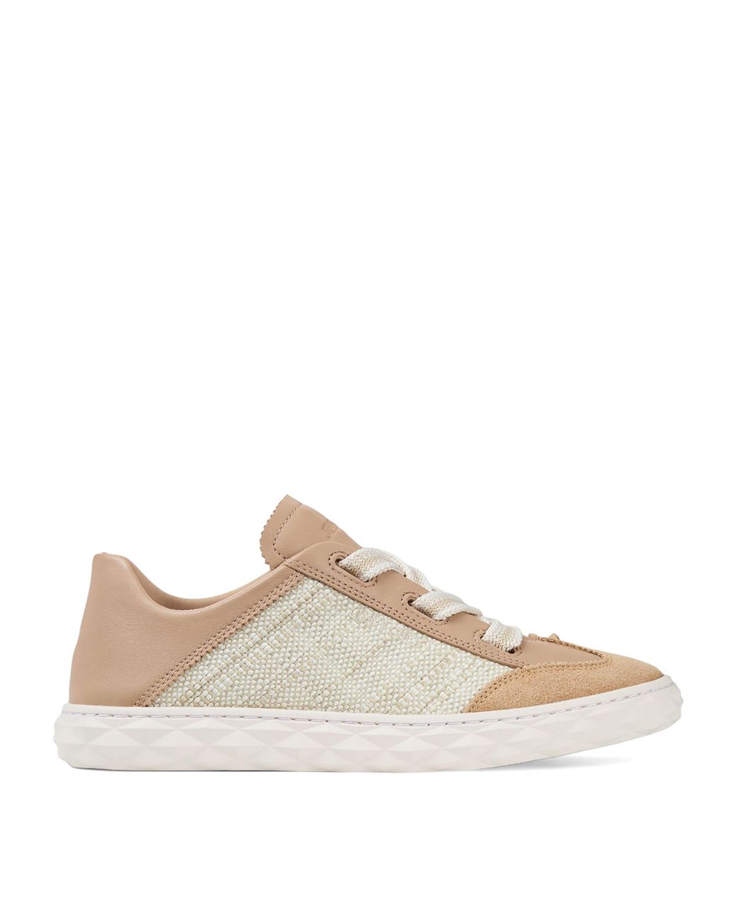 Jimmy Choo Natural Diamond Light Flex Leather Woven Sneakers
