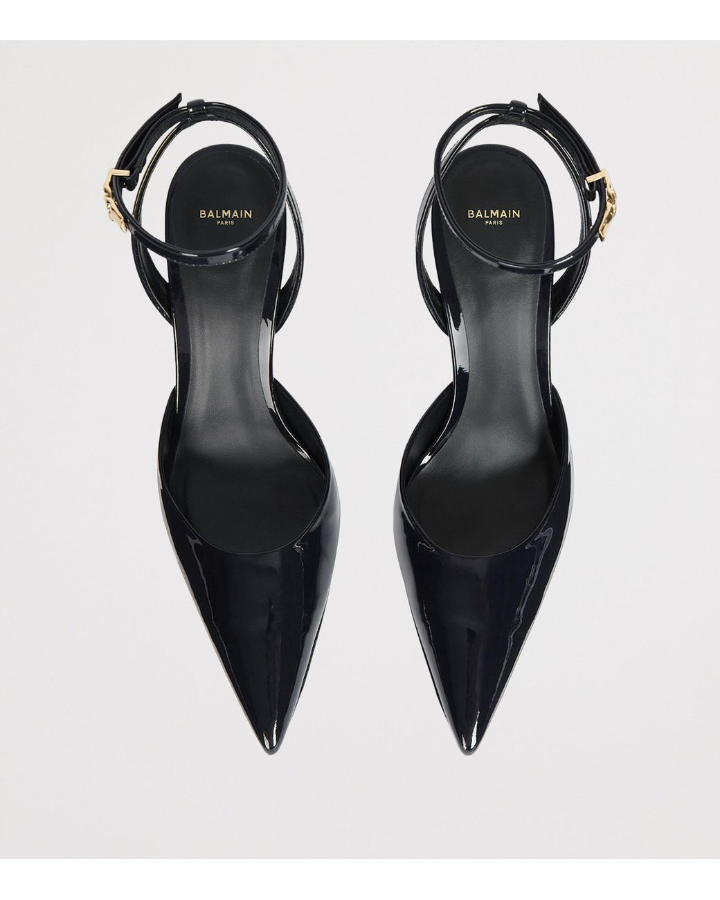 Balmain Blue Patent Leather Strappy Pumps 95