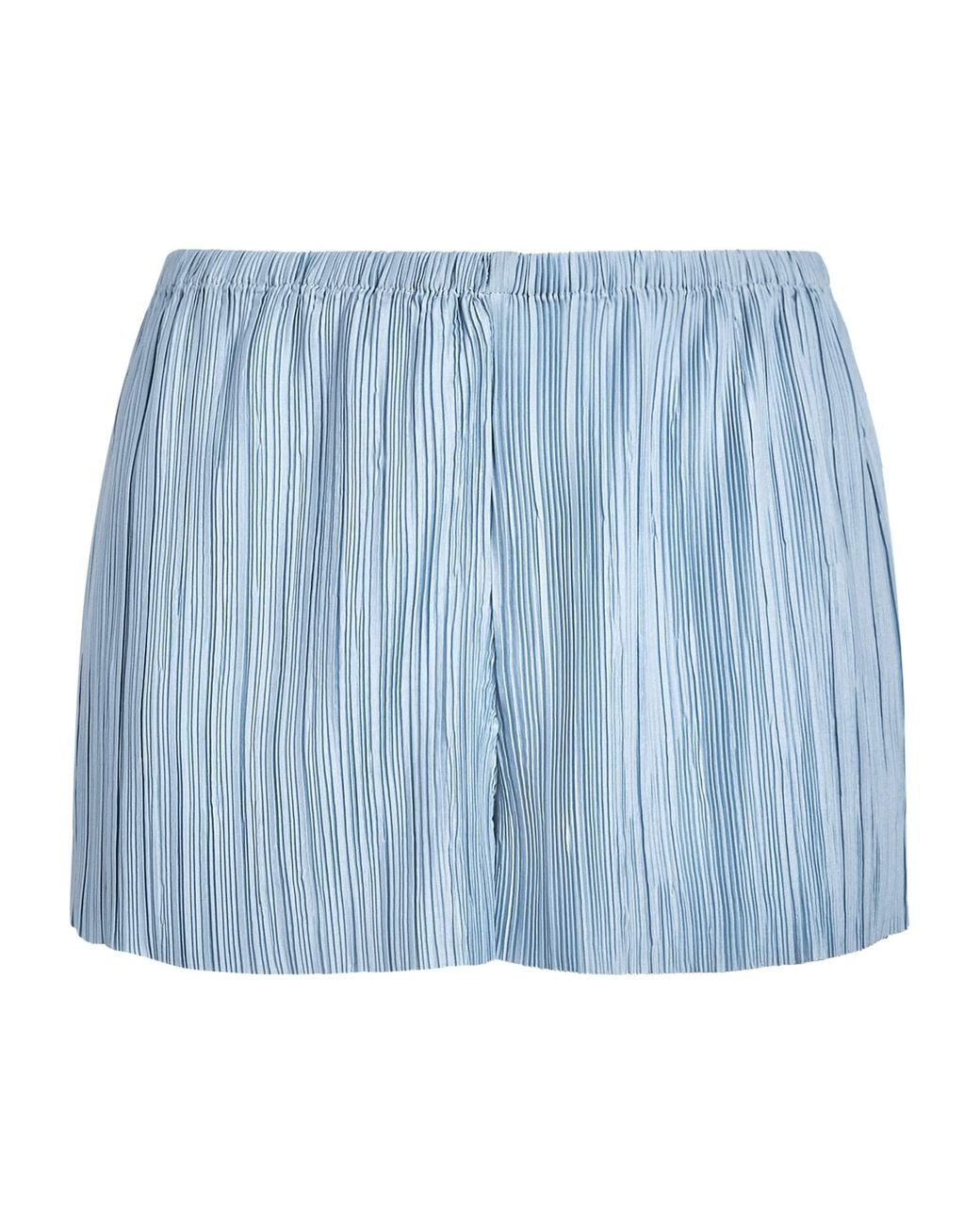 Cult Gaia Blue Sinclair Origami Plissé Shorts