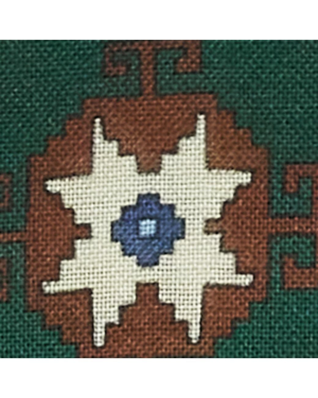 E.MARINELLA Green Wool-Silk Geometric Print Scarf for men