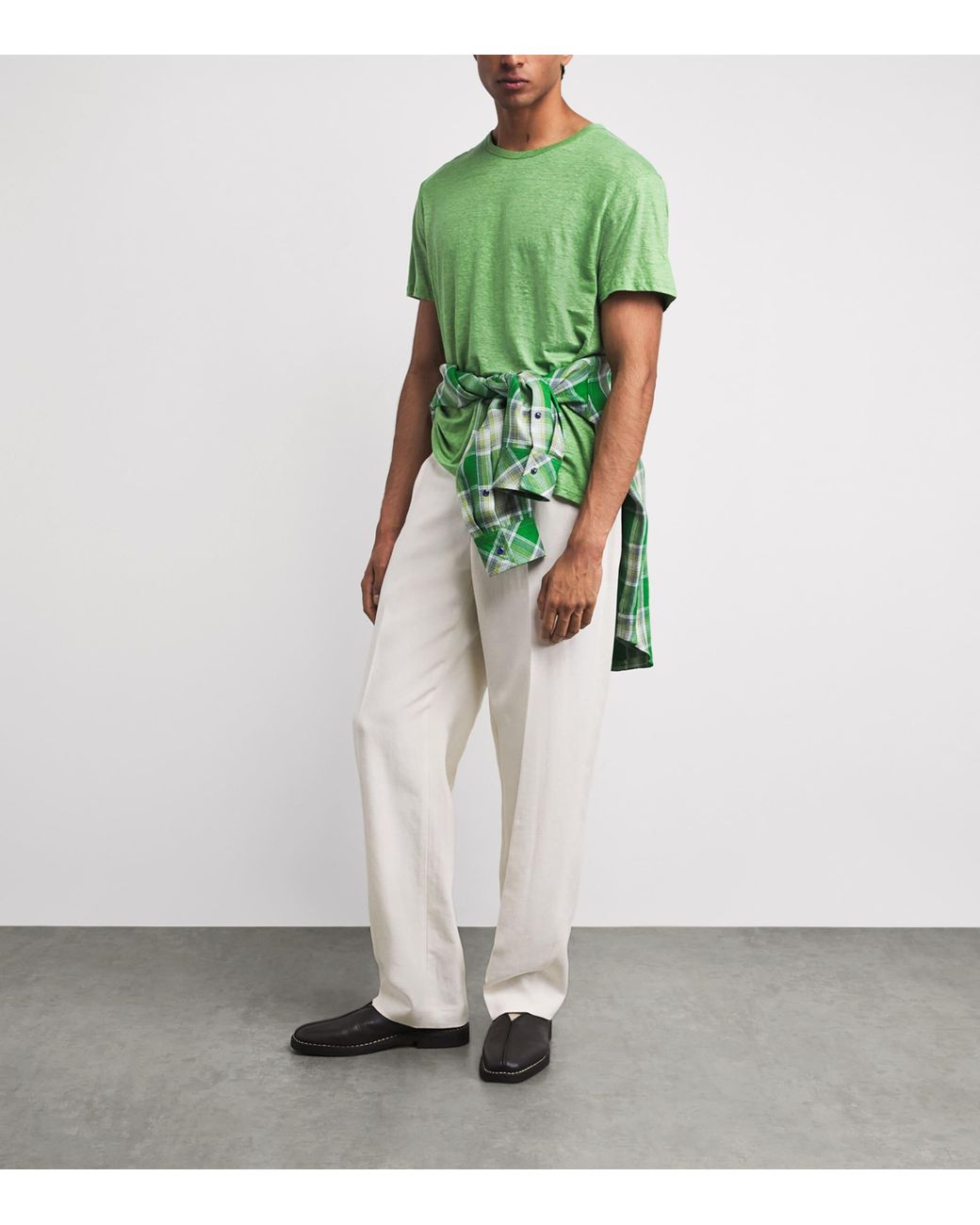 God's True Cashmere Green Linen Signature T-Shirt for men