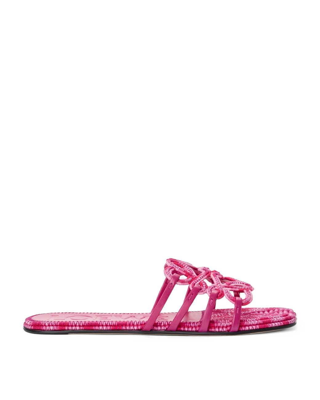 Loewe Pink X Paula's Ibiza Leather Embroidered Petal Anagram Slides