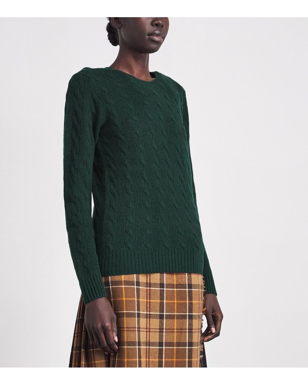 Polo Ralph Lauren Green Wool-Cashmere Cable-Knit Sweater