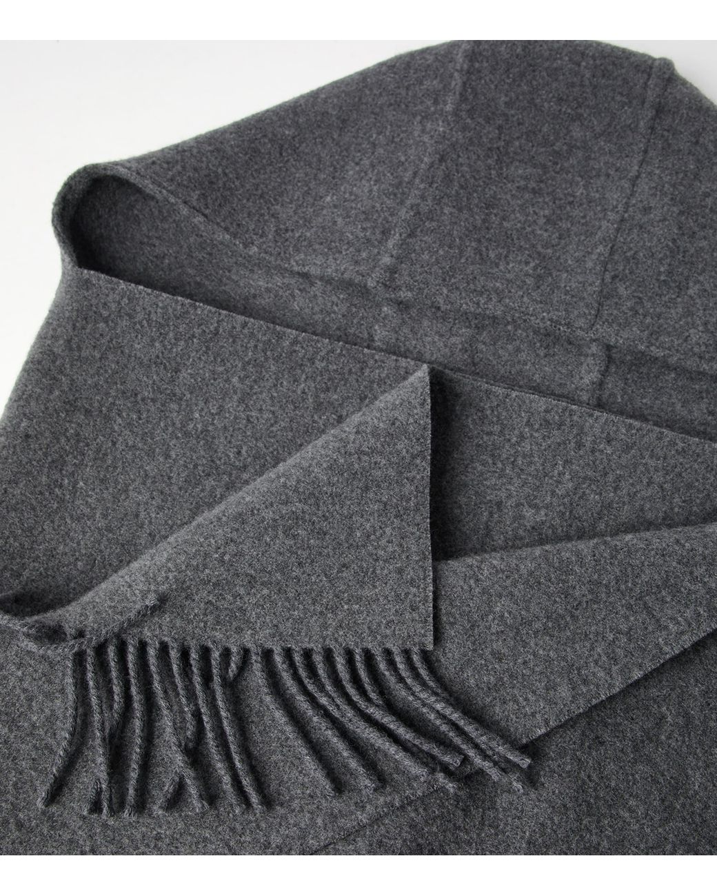 Brunello Cucinelli Gray Wool-Cashmere Hooded Scarf