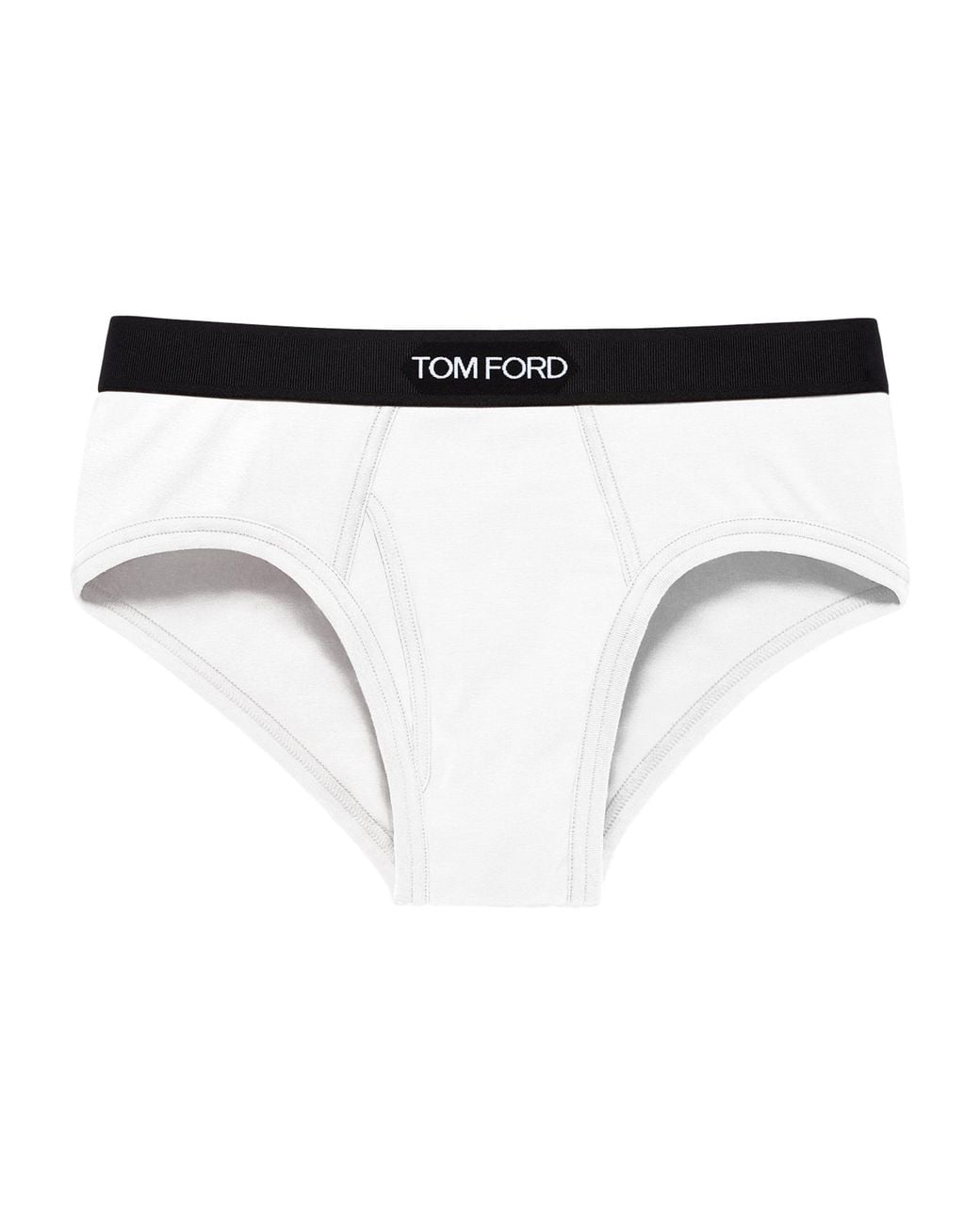 Tom Ford White Stretch-Cotton Logo Briefs for men