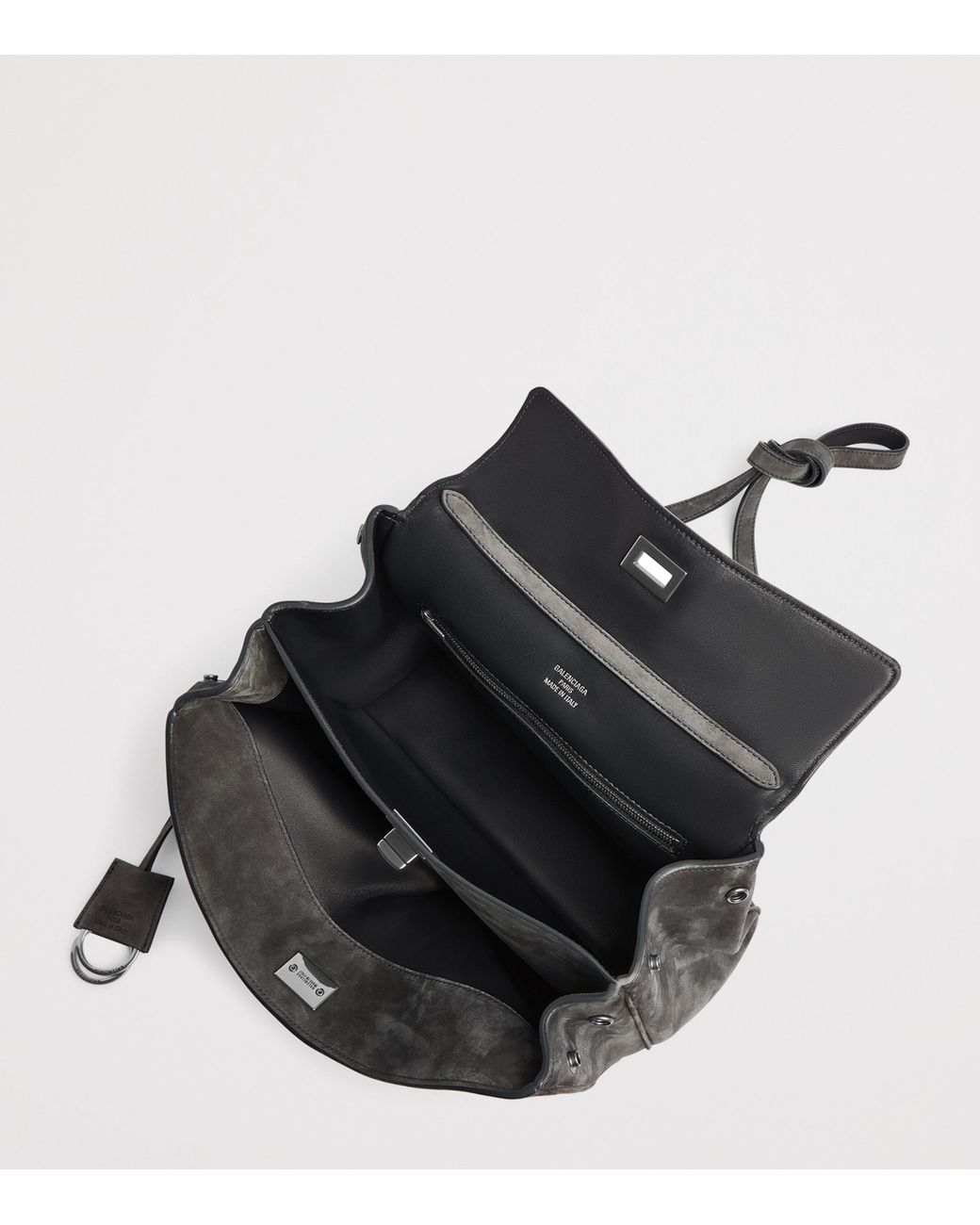 Balenciaga Black Small Suede Rodeo Top-Handle Bag
