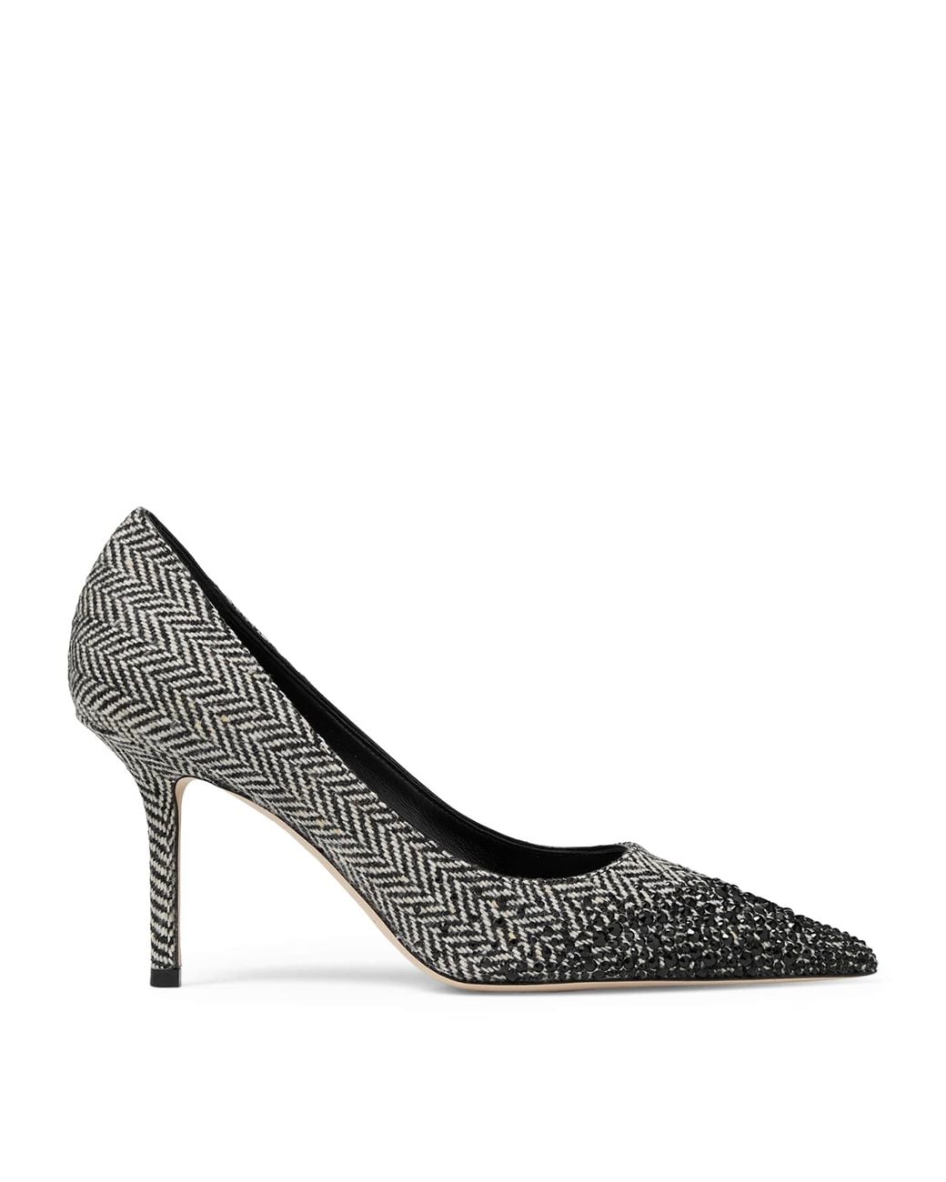 Jimmy Choo Gray Love 85 Crystal-Embellished Pumps
