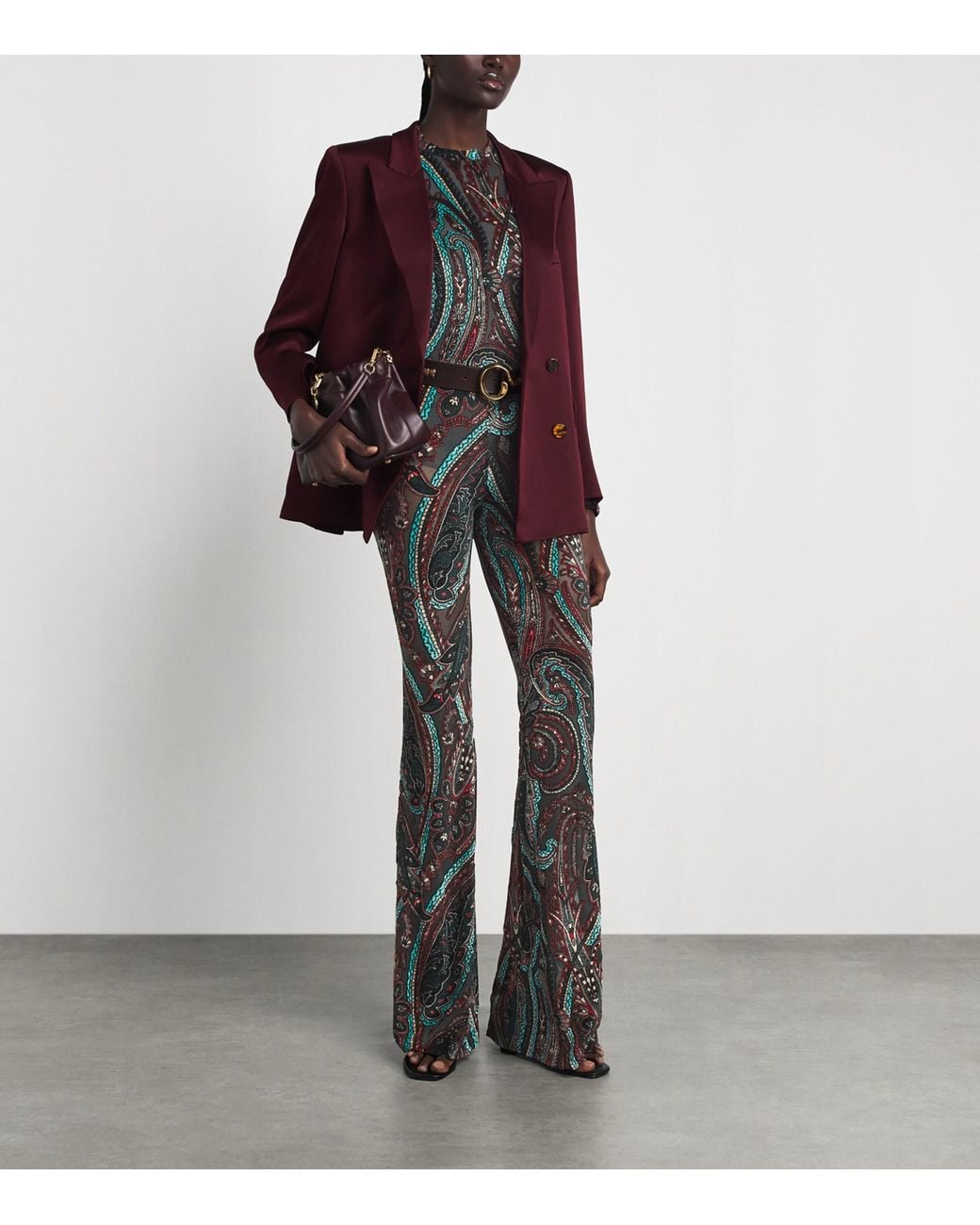 Etro Black Appliqué-Mesh Leggings