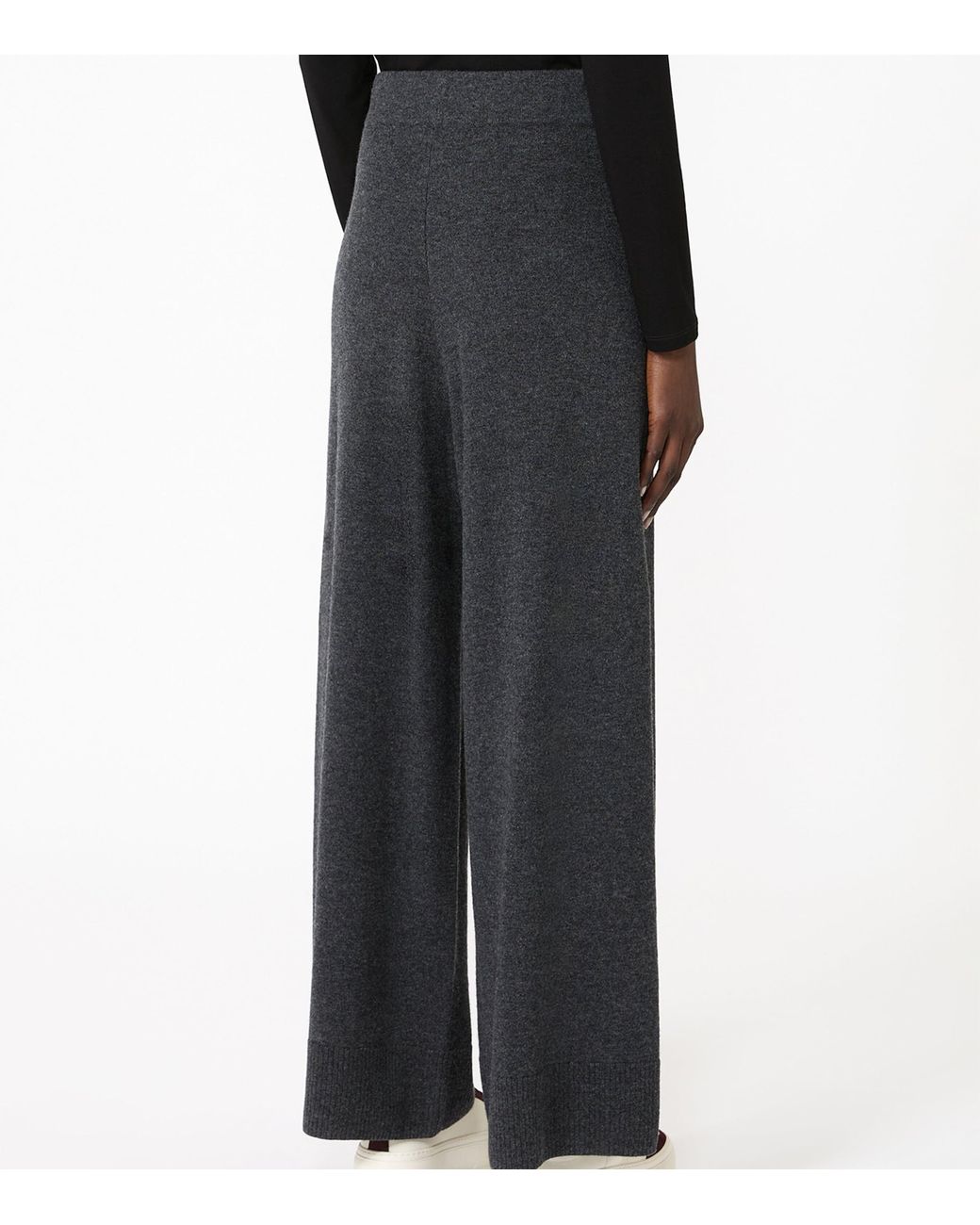 Weekend by Maxmara Gray Wool-Cashmere Drawstring Trousers