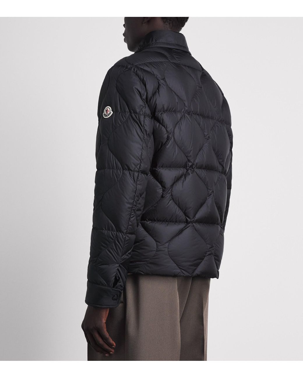 Moncler Black Down Ashmere Quilted Jacket for men