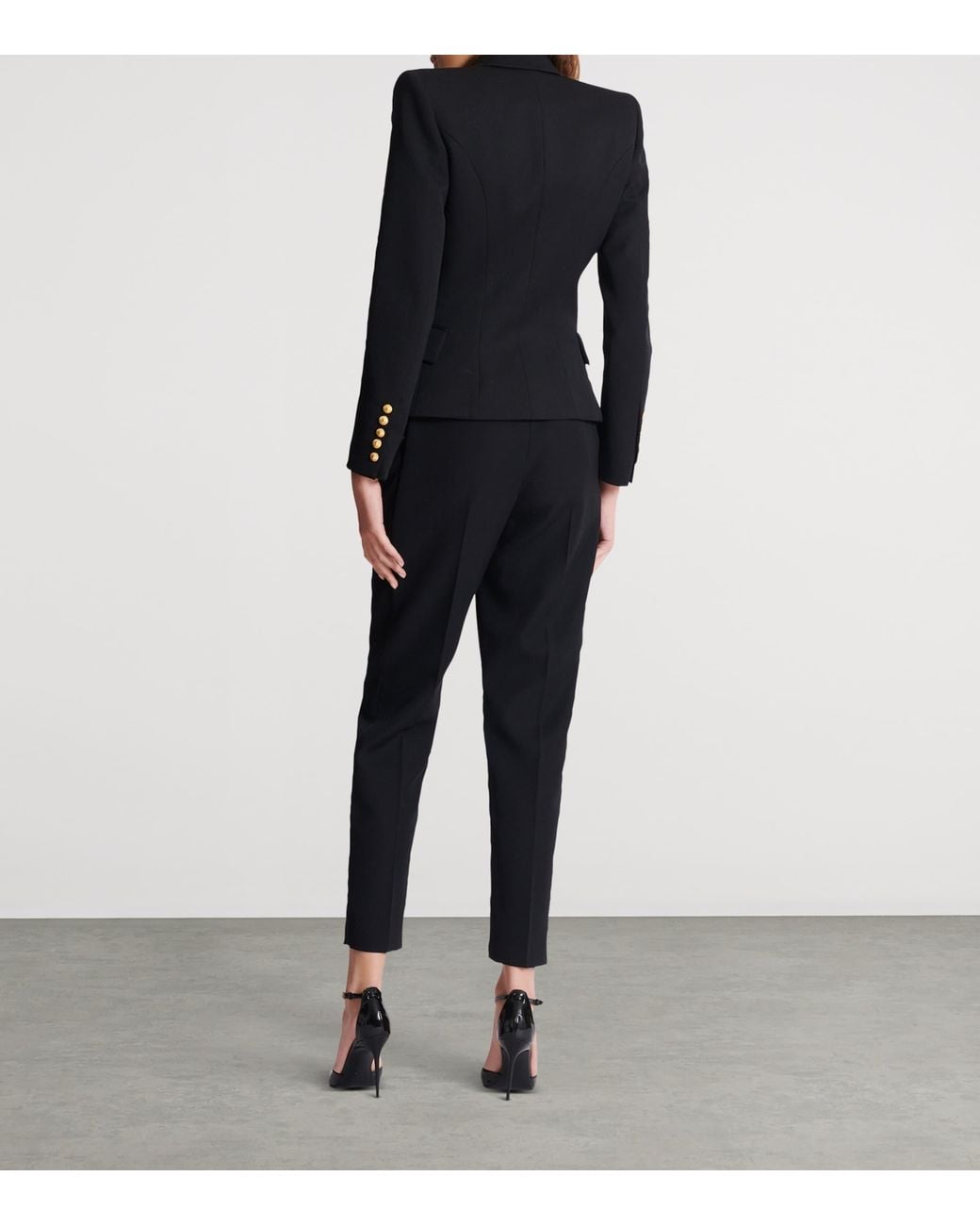 Balmain Black Grain De Poudre 6-Buttons Fitted Jacket