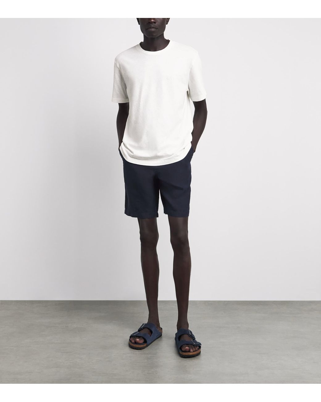 Frescobol Carioca White Cotton-Linen Dinis T-Shirt for men