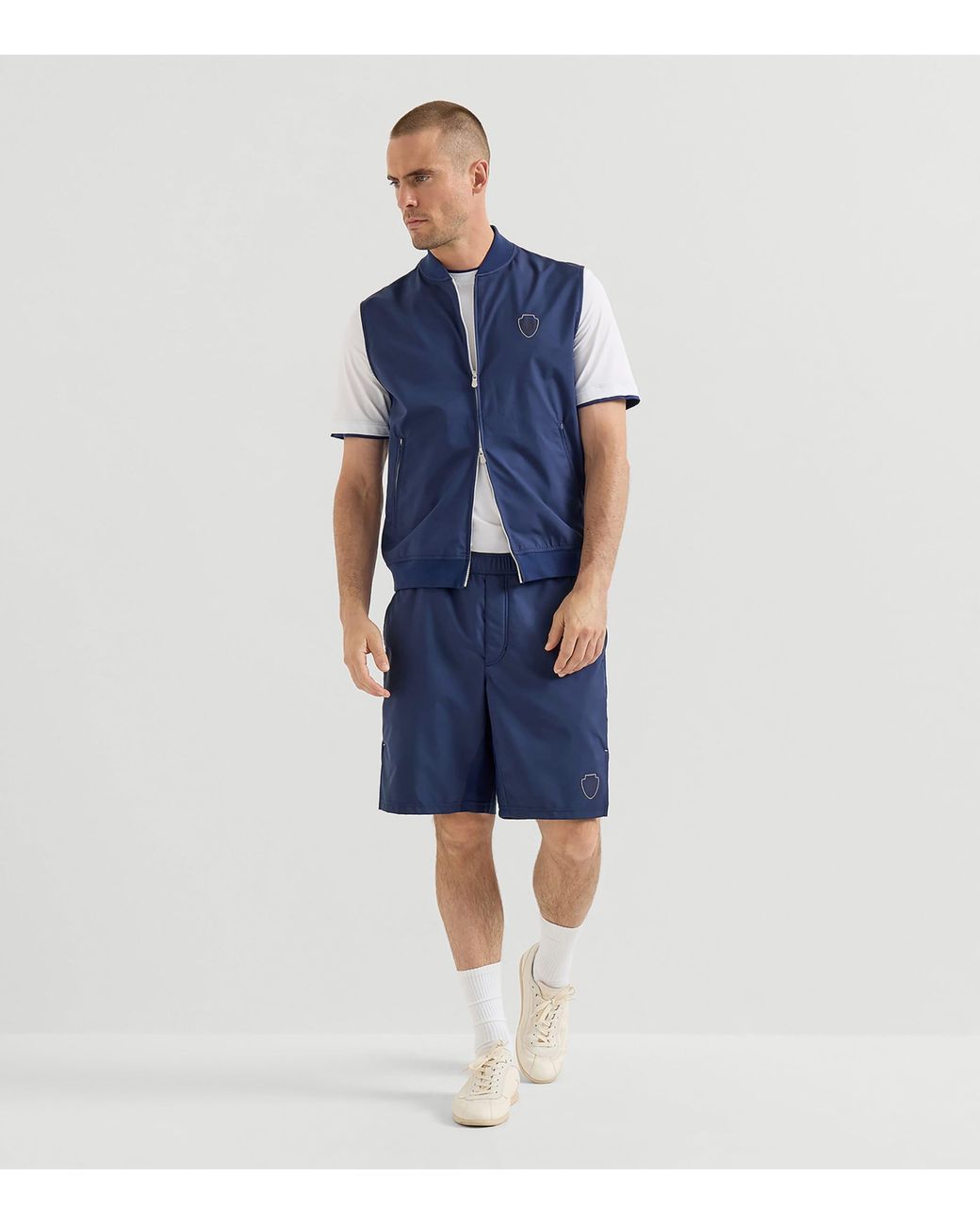 Brunello Cucinelli Blue Technical Bermuda Shorts for men