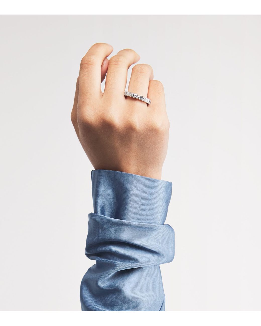 Anita Ko Metallic And Diamond Baguette Floating Ring