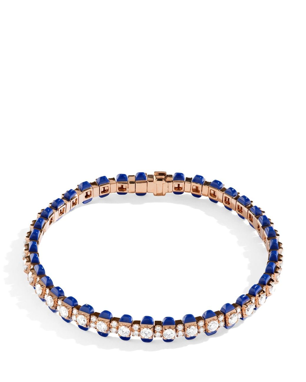 Marli New York Blue Diamond And Lapis Lazuli Tip-Top Tennis Bracelet