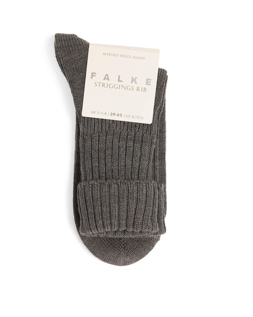 Falke Gray Striggings Ribbed Socks