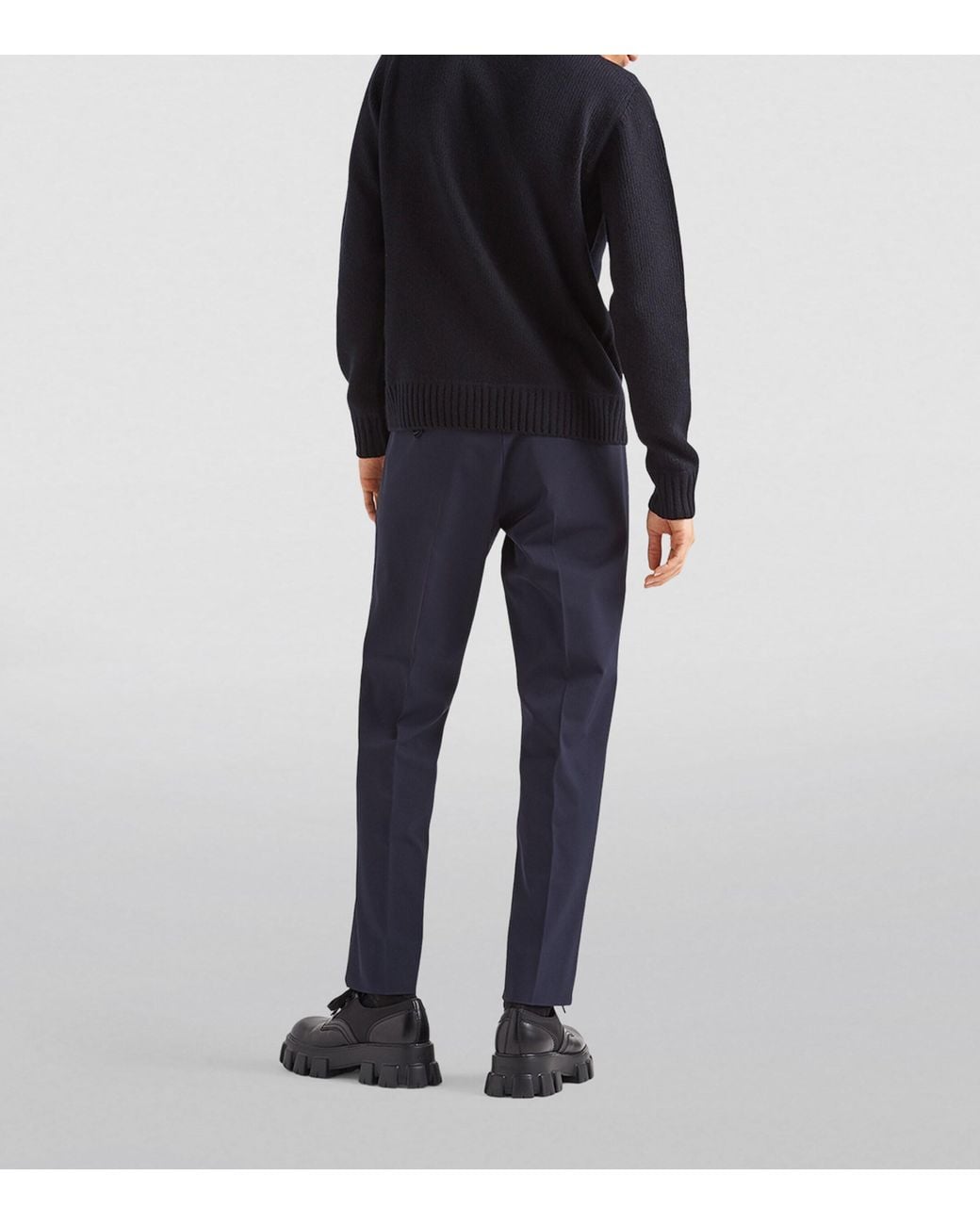 Prada Blue Nylon Techno Stretch Trousers for men