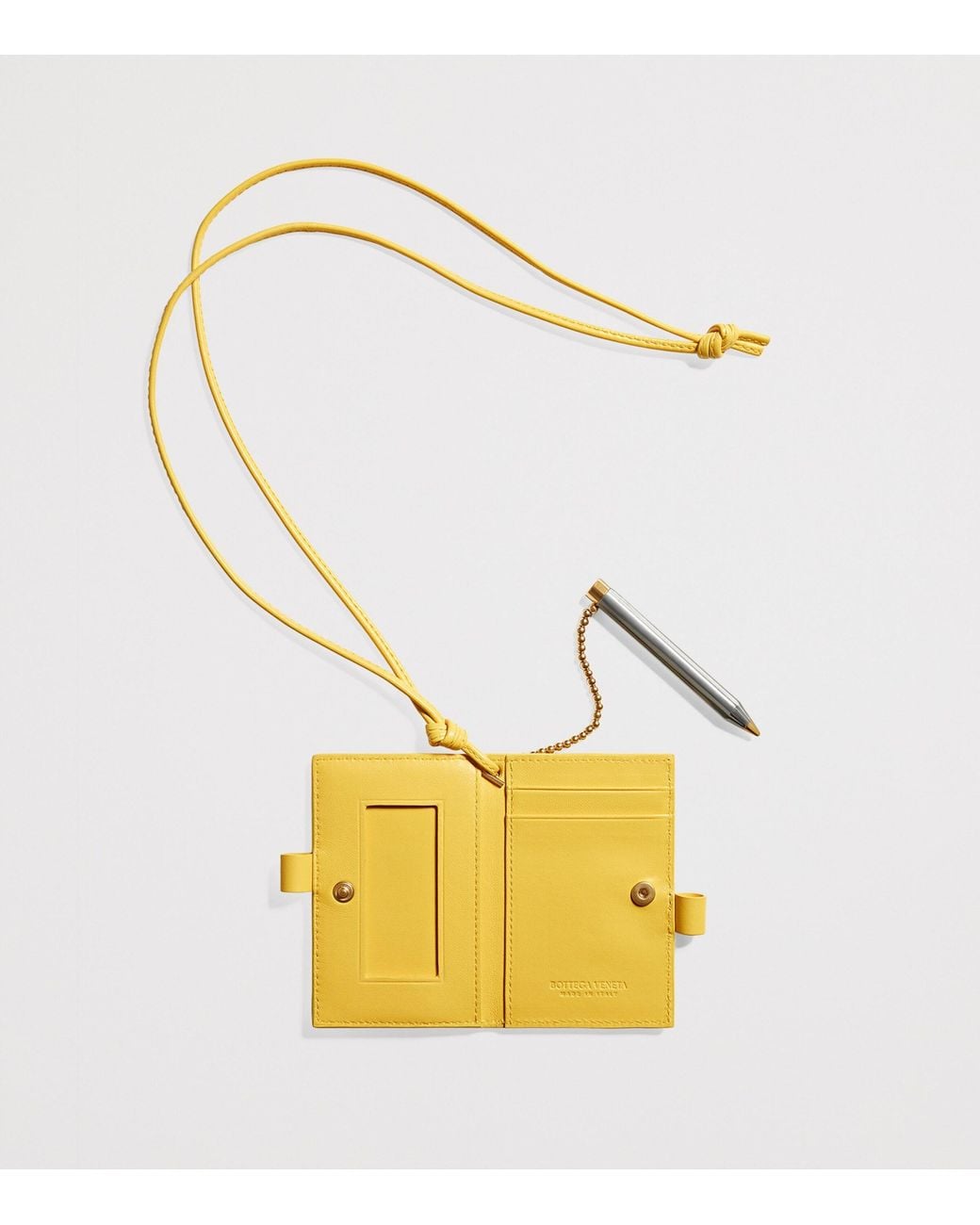 Bottega Veneta Metallic Nappa Leather Intrecciato Piccolo Badge Holder