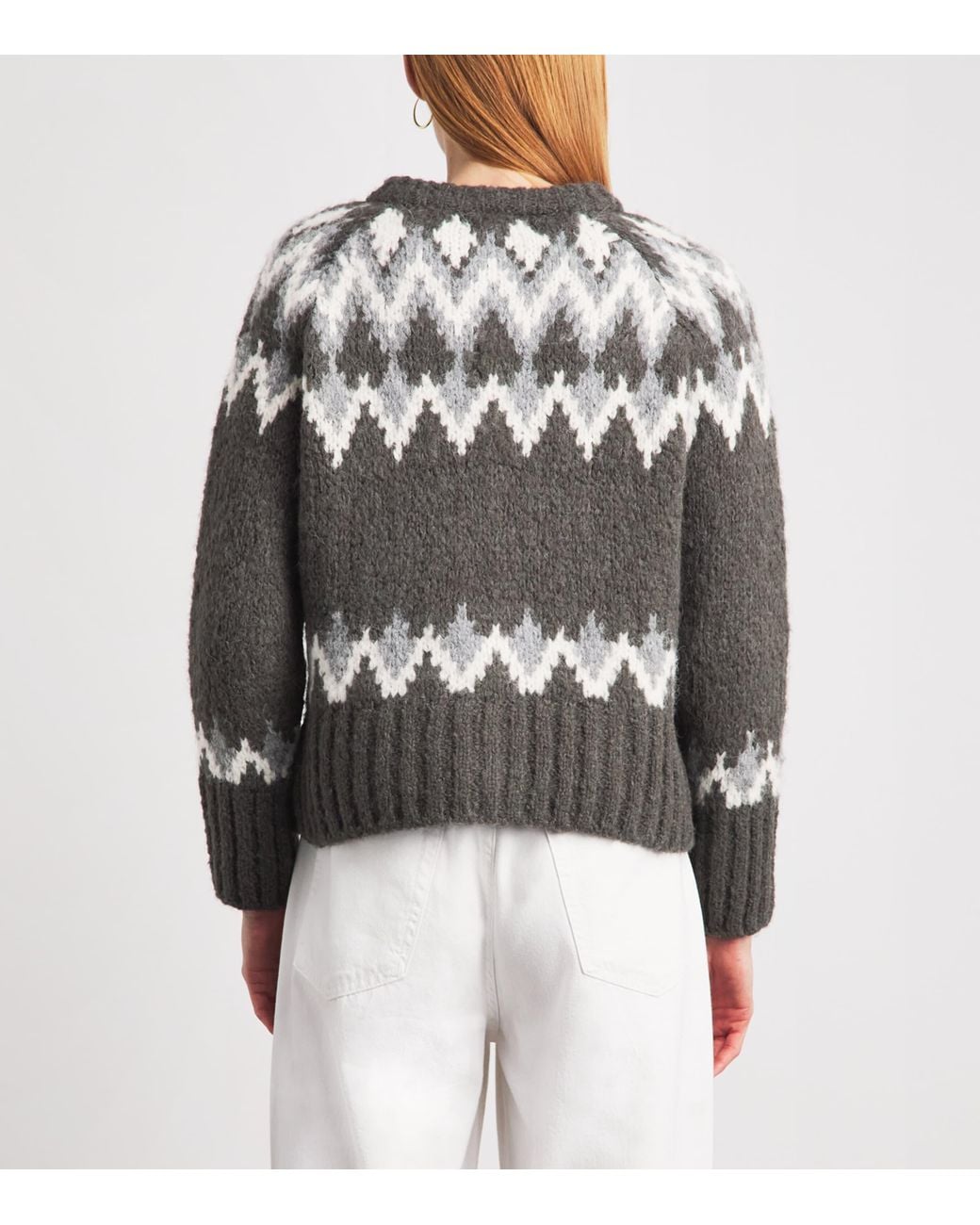 Veronica Beard Black Fair Isle Christina Cardigan