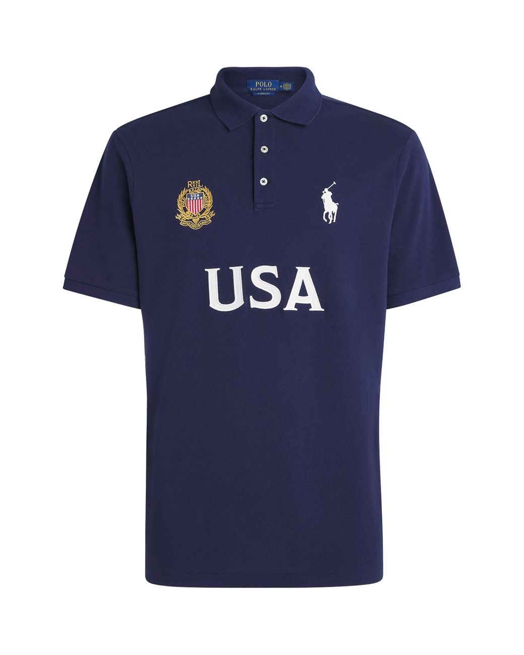 Polo Ralph Lauren Blue Cotton Usa Polo Shirt for men
