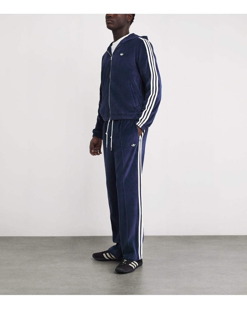 Adidas Blue X Wales Bonner Velour Track Pants for men