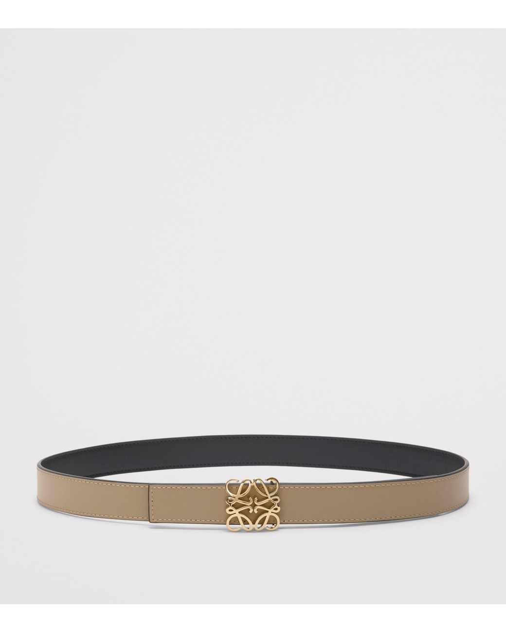 Loewe White Leather Reversible Anagram Bombé Belt
