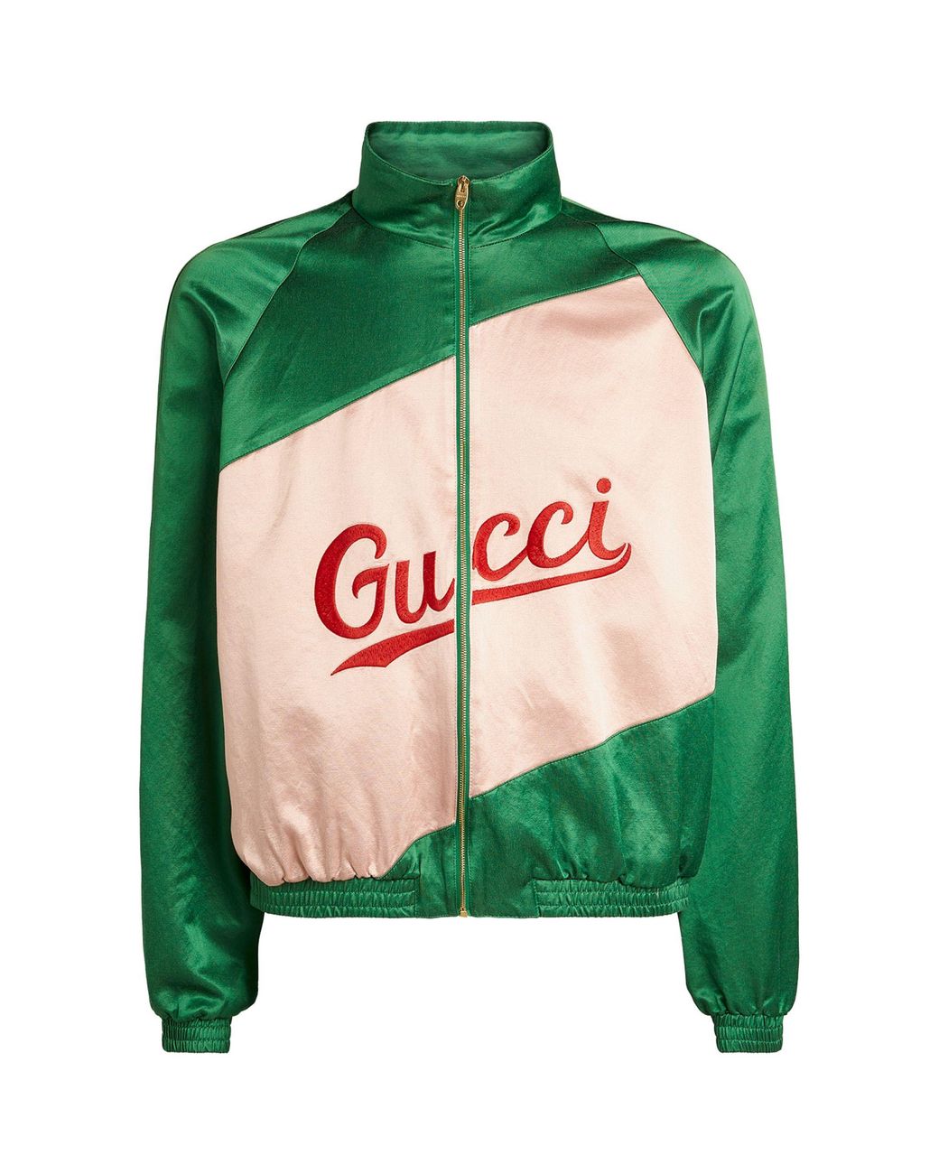 Gucci Logo Bomber Jacket in Green for Men | Lyst