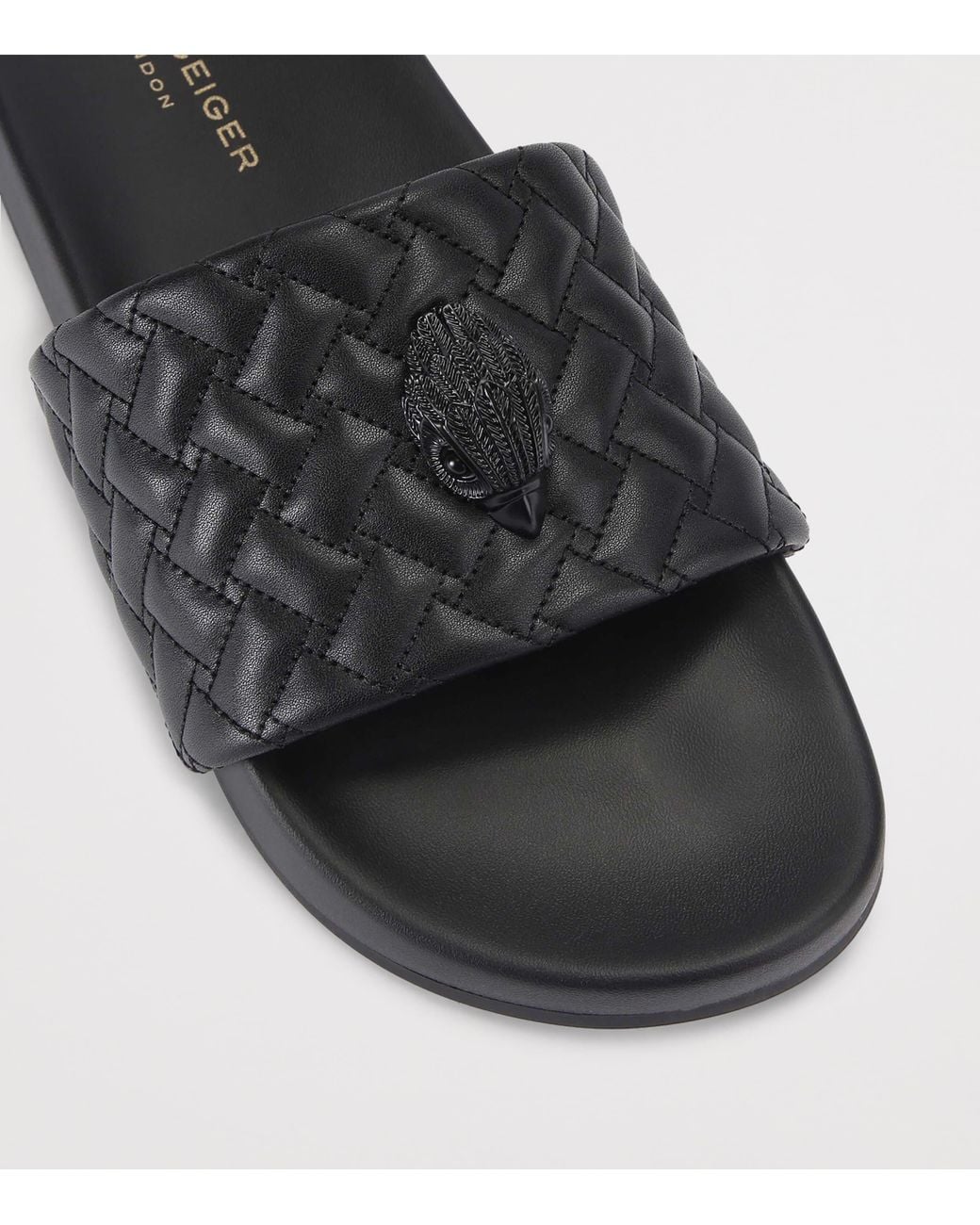 Kurt Geiger Black Meena Eagle Slides for men