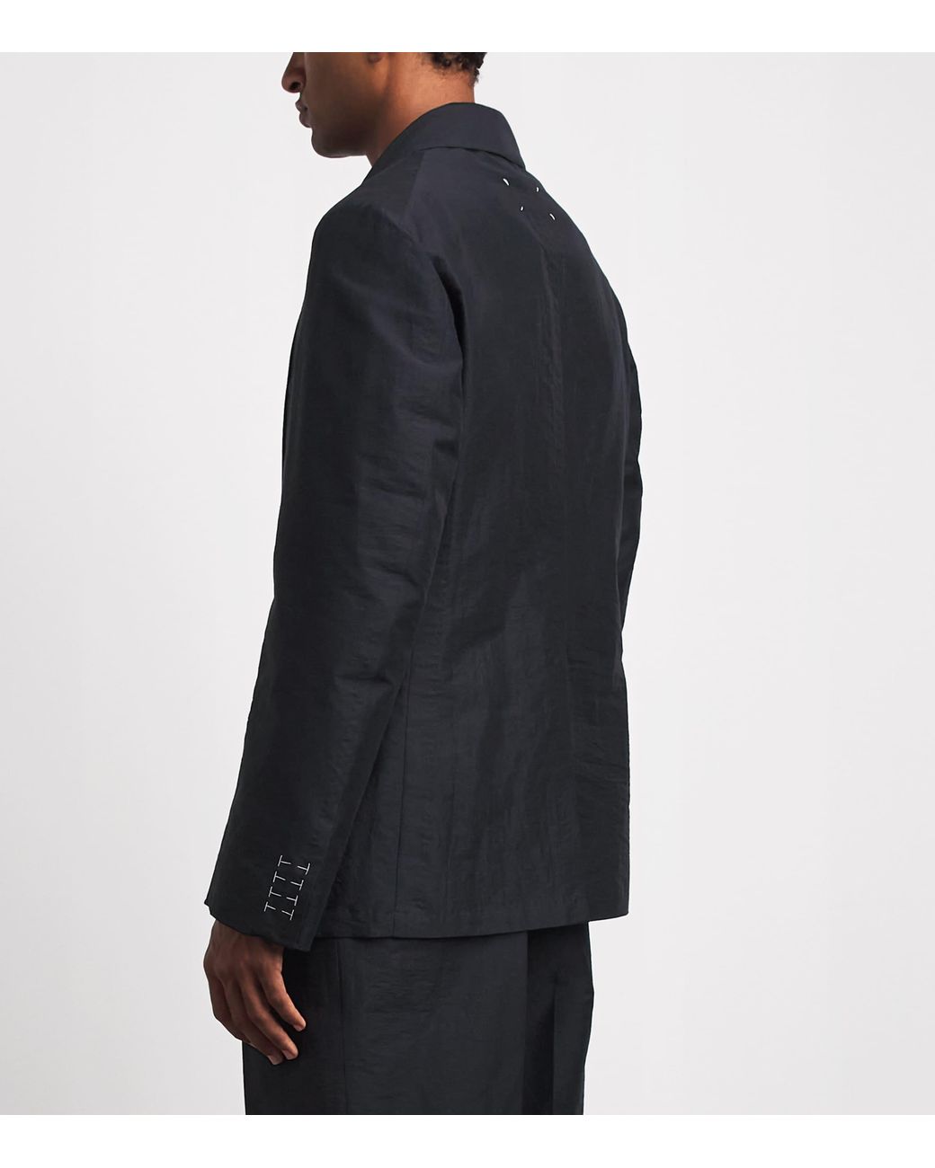 Maison Margiela Black Satin Double-Pocket Blazer for men