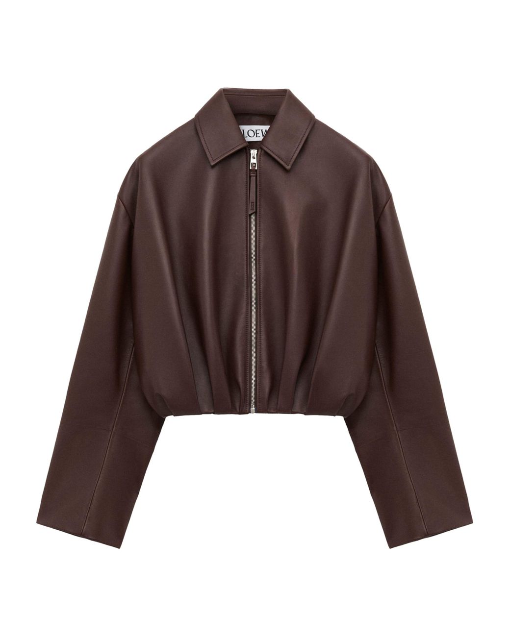 Loewe Brown Lambskin Draped Jacket