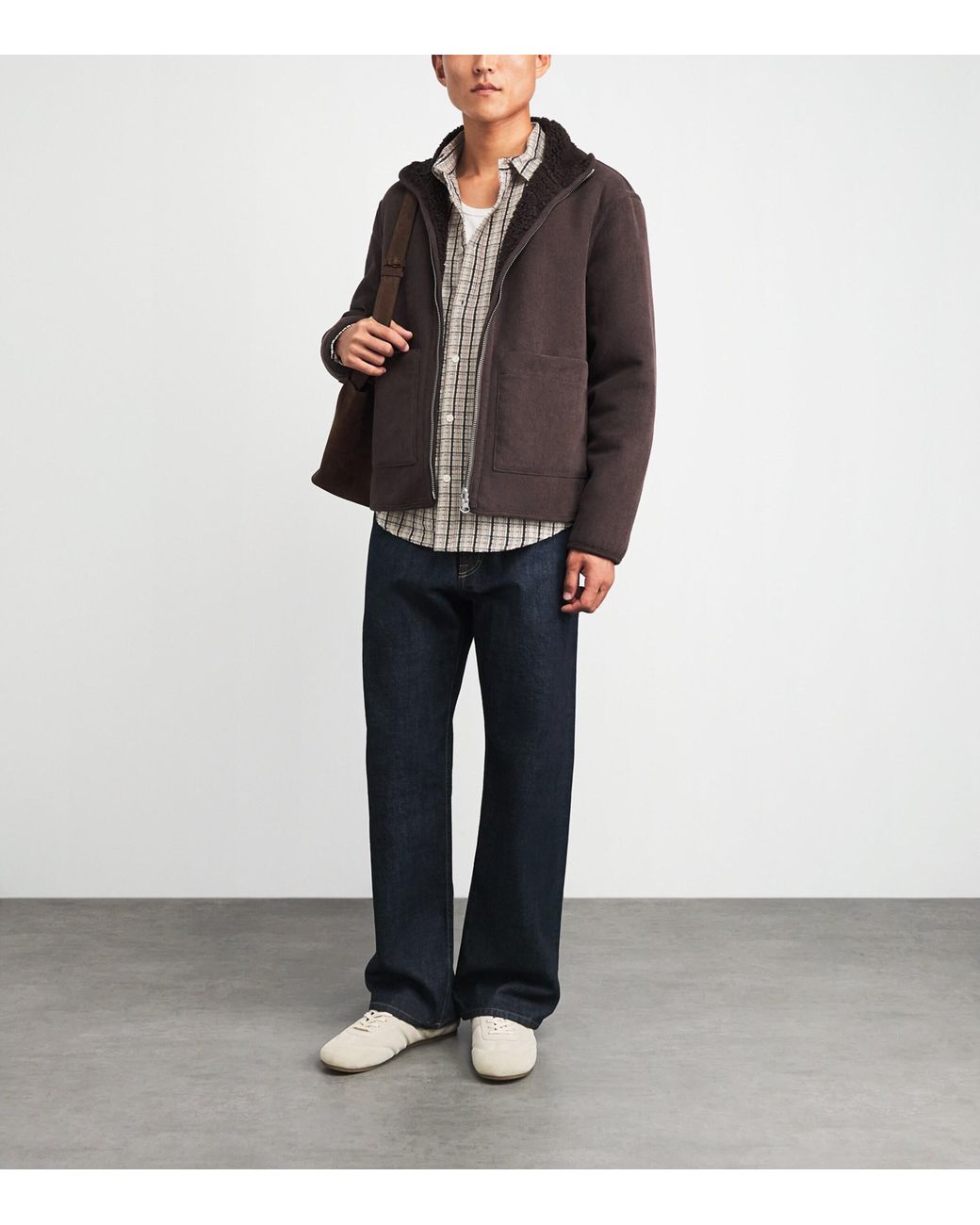 Wax London White Cotton Check Shelly Shirt for men