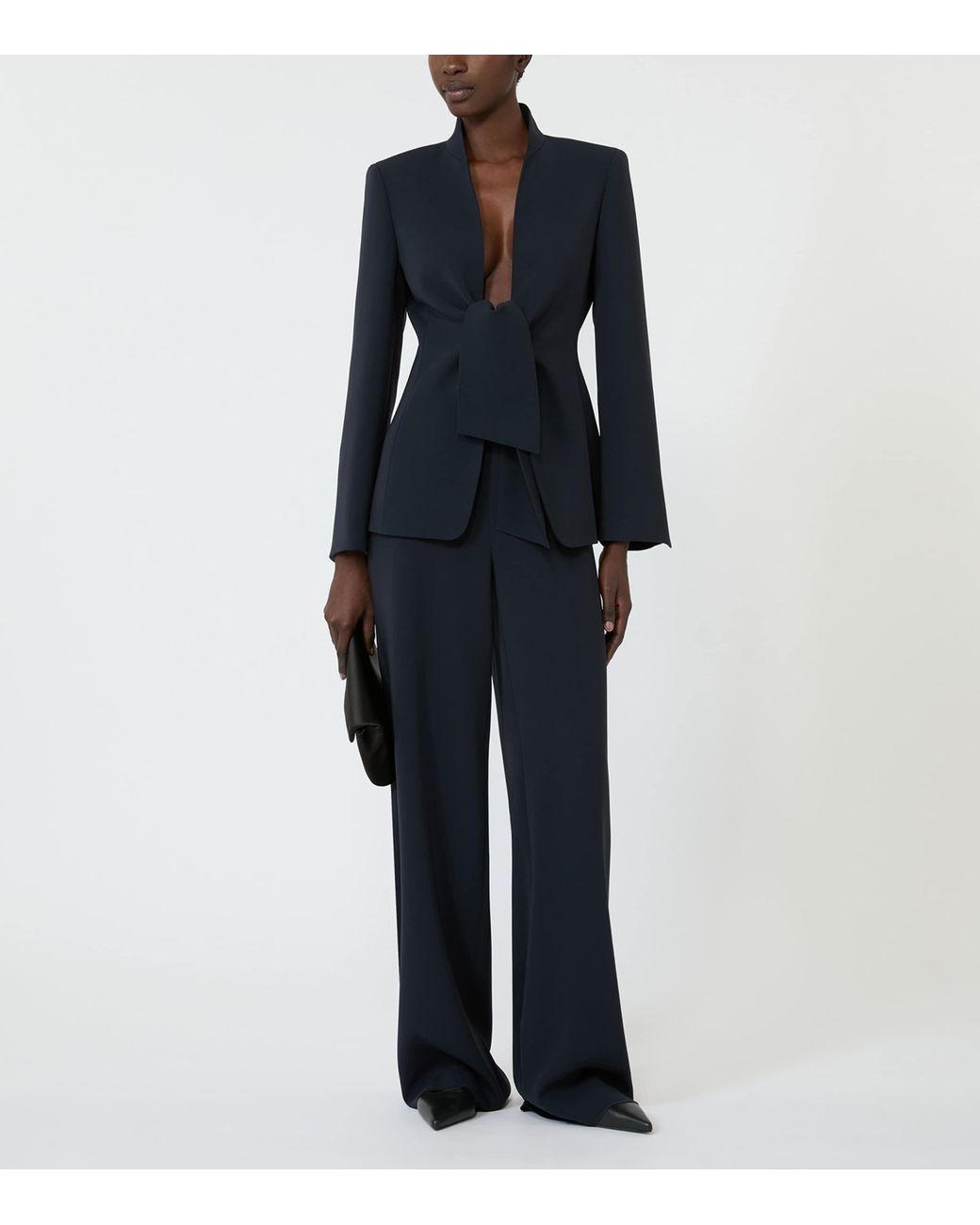 Max Mara Blue Sash-Tie Blazer