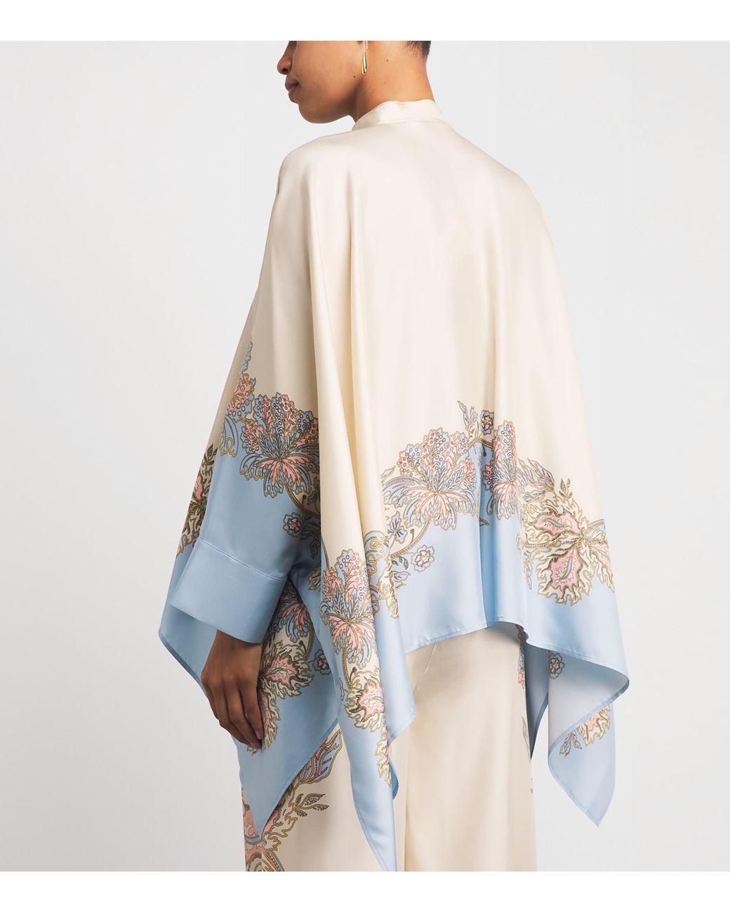 LaDoubleJ Blue Silk Printed Foulard Blouse