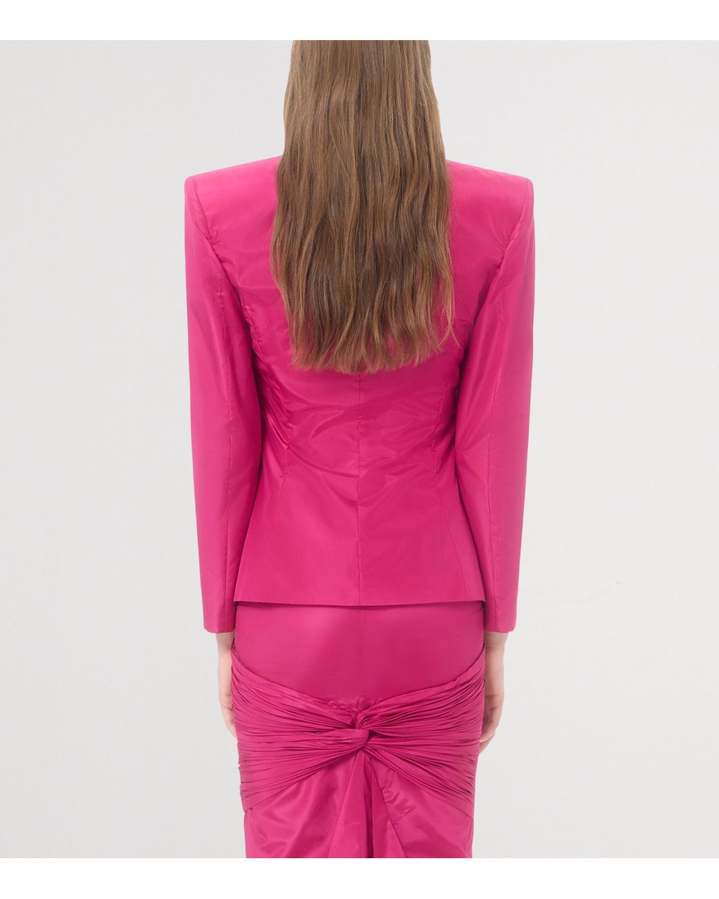 Valentino Pink Silk Plissé Blazer