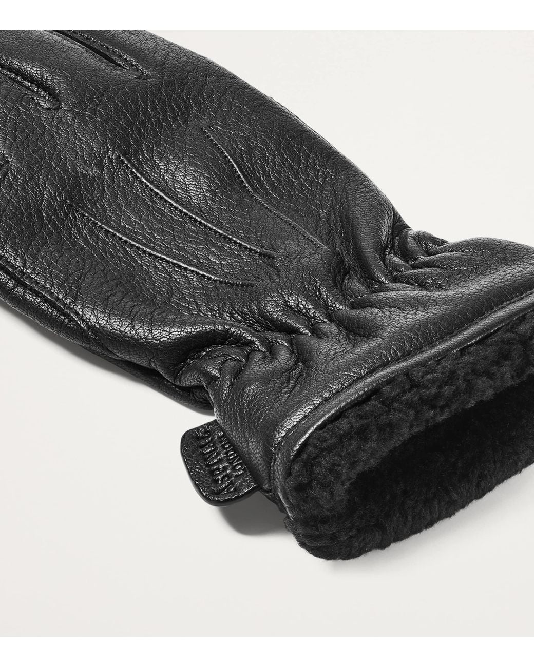Aspinal Black Deerskin Gloves for men