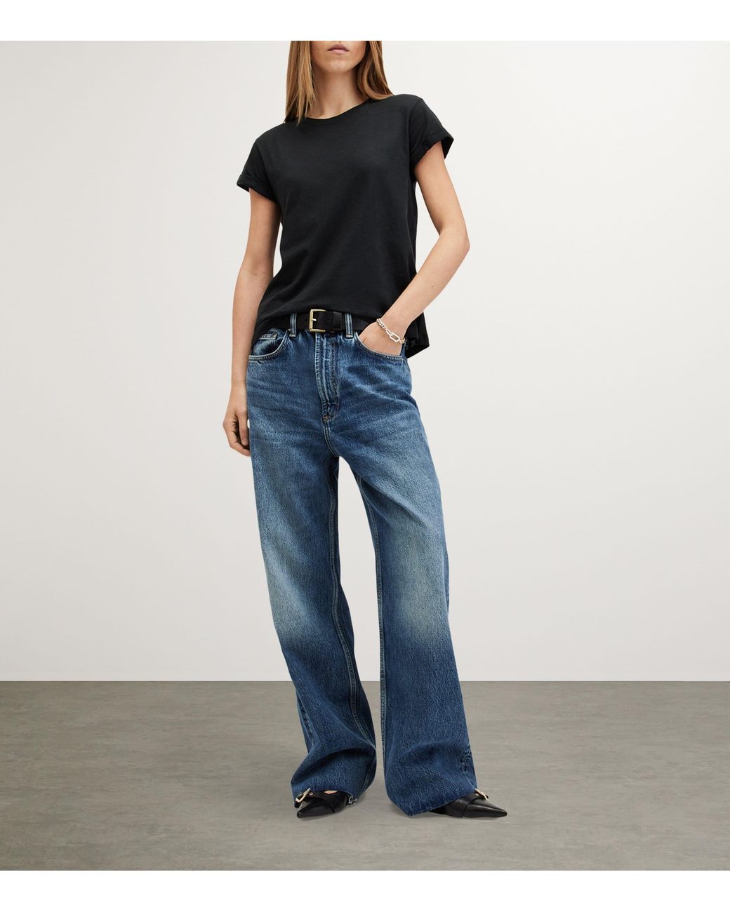 AllSaints Black Organic Cotton Anna T-Shirt
