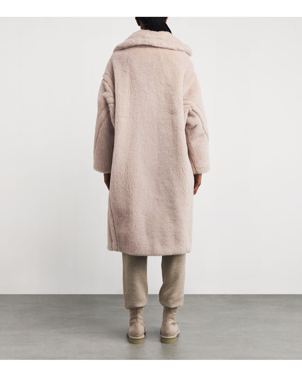 Max Mara Natural Alpaca-Wool-Silk Teddy Bear Coat